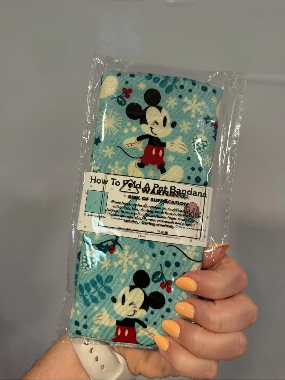Little Sleepies Disney Mickey Mouse Blue & Red Pet Bandana